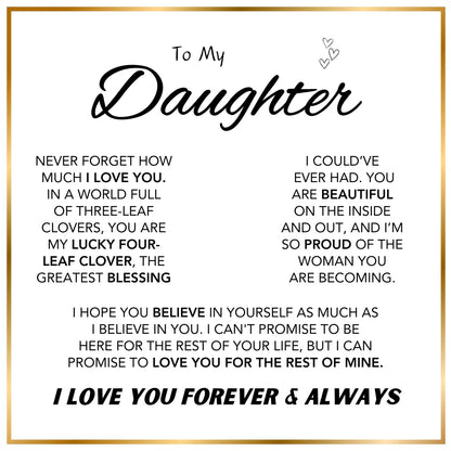 Daughter’s Lucky Clover Necklace & Forever Rose Keepsake Gift Set